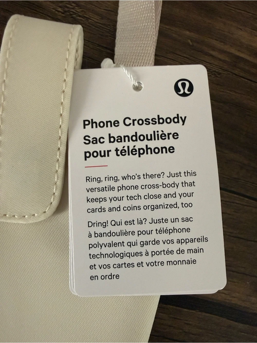 Lululemon Cream Crossbody Phone Pouch